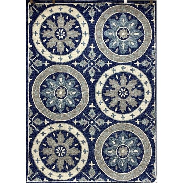 Lr Home LR Home RUGSA99460BLU5070 Blue & Cream Floral Medallion Rectangle Rug RUGSA99460BLU5070